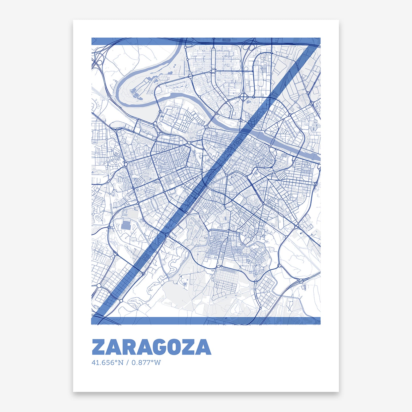 Zaragoza Map V07 Med / No Frame / No