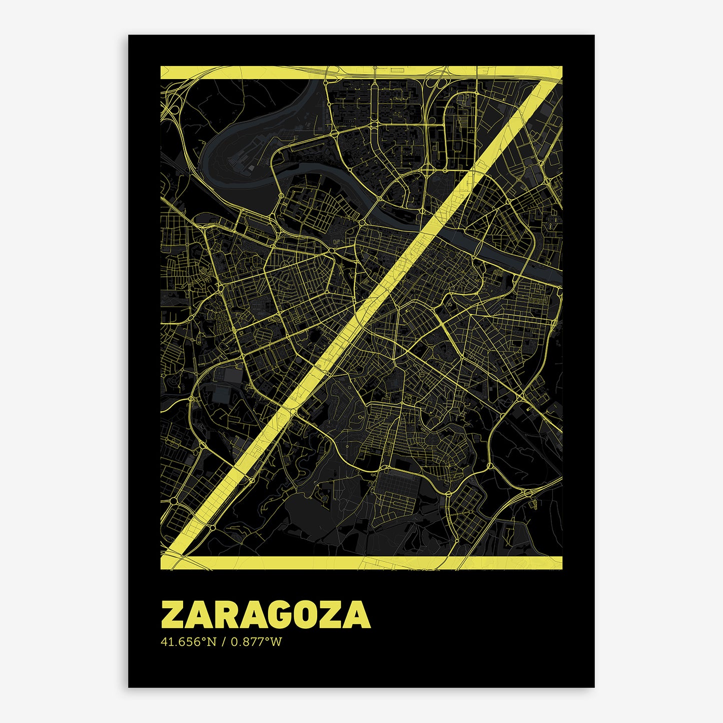 Zaragoza Map V07 Night / No Frame / No