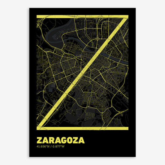 Zaragoza Map V07 Night / Frame / Yes