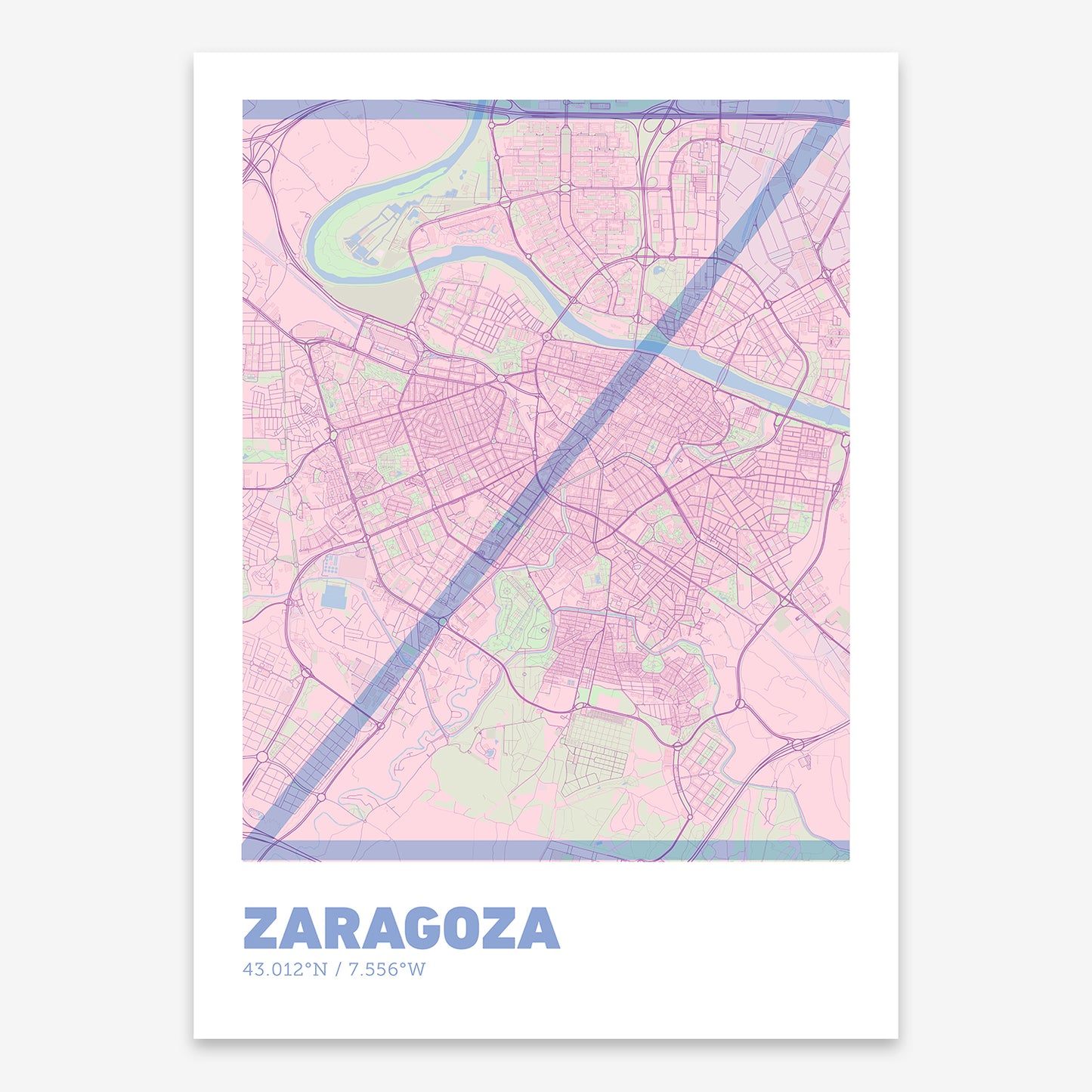 Zaragoza Map V07 Nursery / No Frame / No