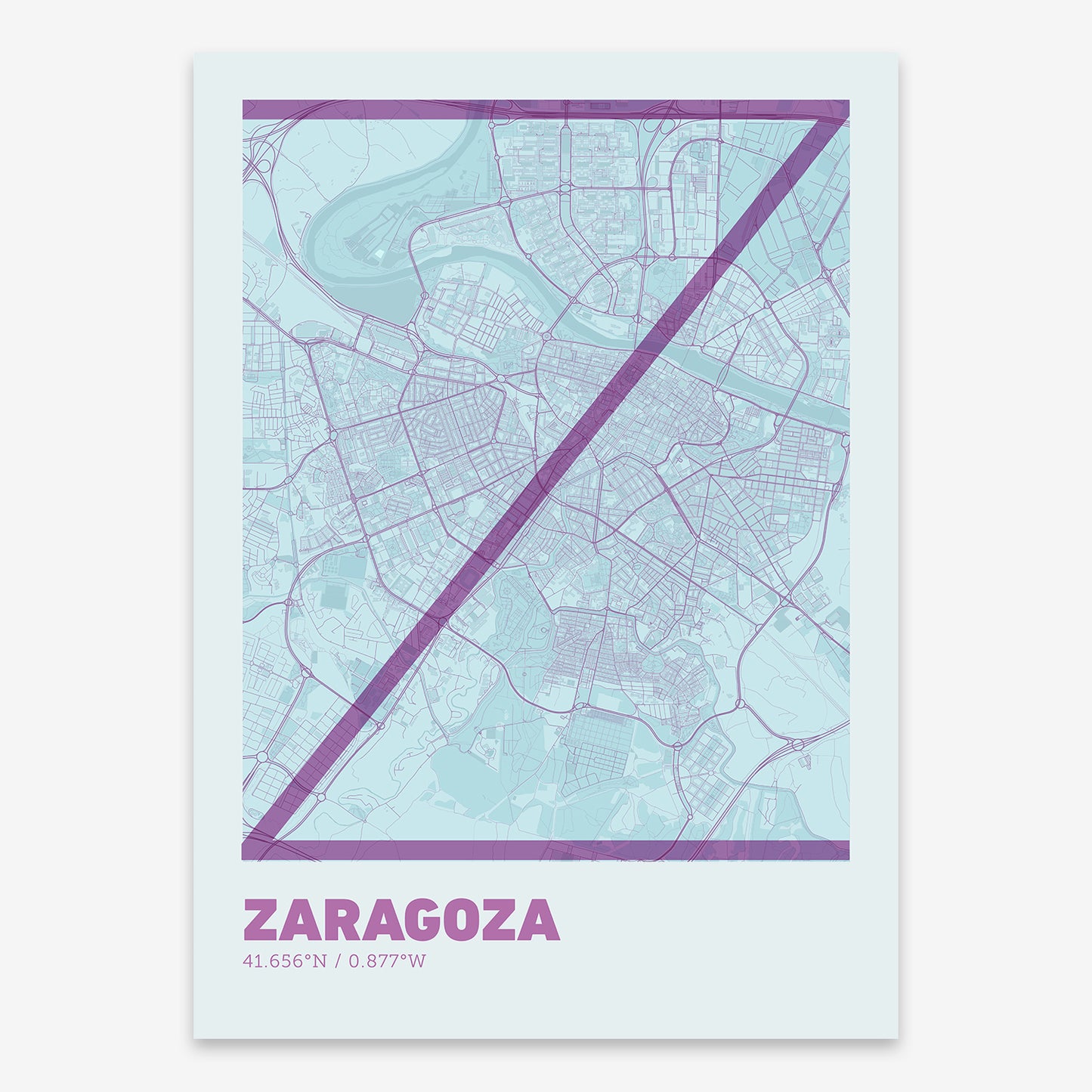 Zaragoza Map V07 Shabby / No Frame / No