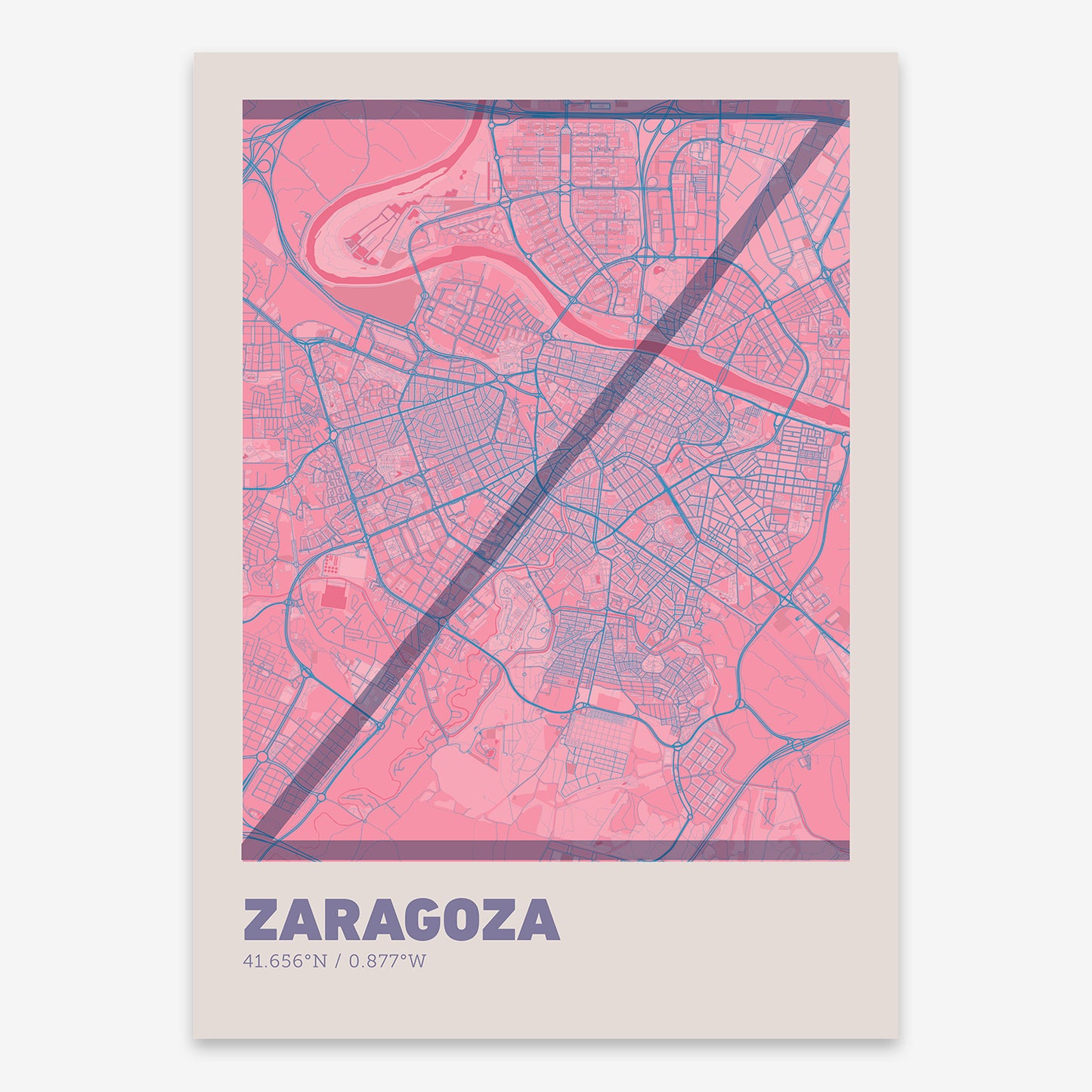 Zaragoza Map V07 Tuscan / No Frame / No