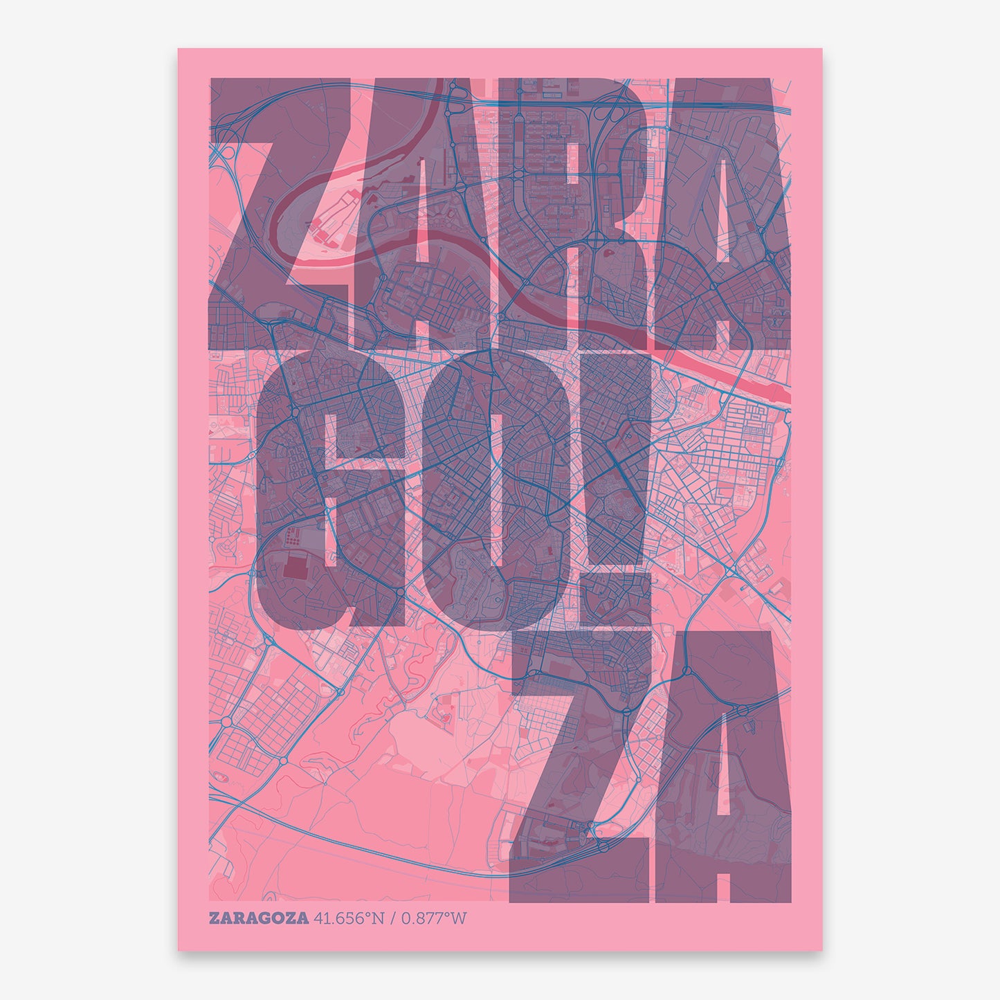 Zaragoza Map V08 Tuscan / Frame / No