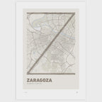 Lámina tipográfica de Zaragoza – diseño Ultrafina, sin marco sobre papel